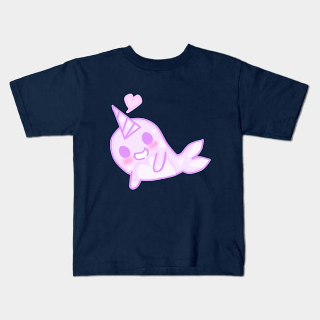 Kawaii Narwhal Kids T-Shirt by starpinneappleartshop